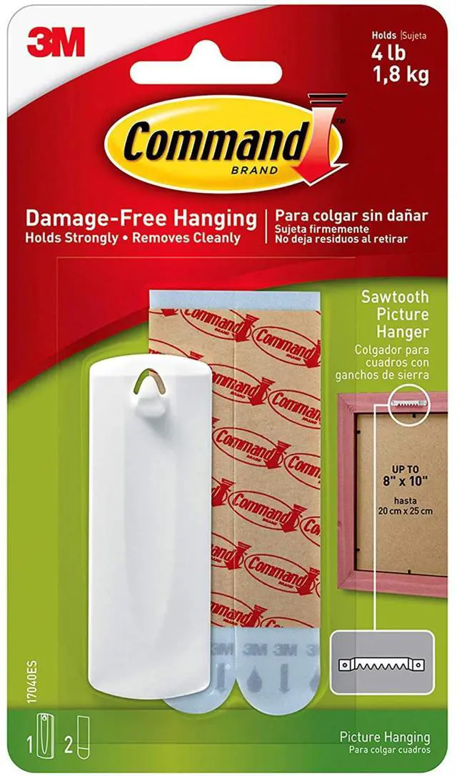 Alt view image 2 of 2 - Command Sawtooth Picture Hanger [Removable]: 2-pack (White)