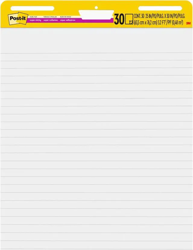 Alt view image 2 of 7 - Post-it Super Sticky Lined Easel Pad: 25 in. x 30 in. / 30 sheets (White / Lined)