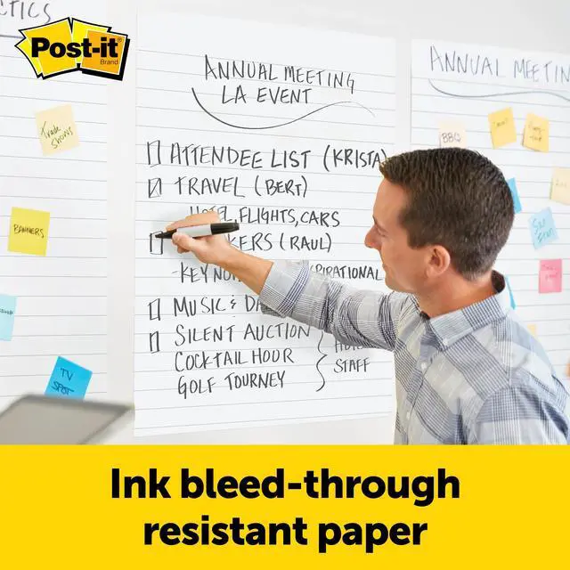 Alt view image 4 of 7 - Post-it Super Sticky Lined Easel Pad: 25 in. x 30 in. / 30 sheets (White / Lined)