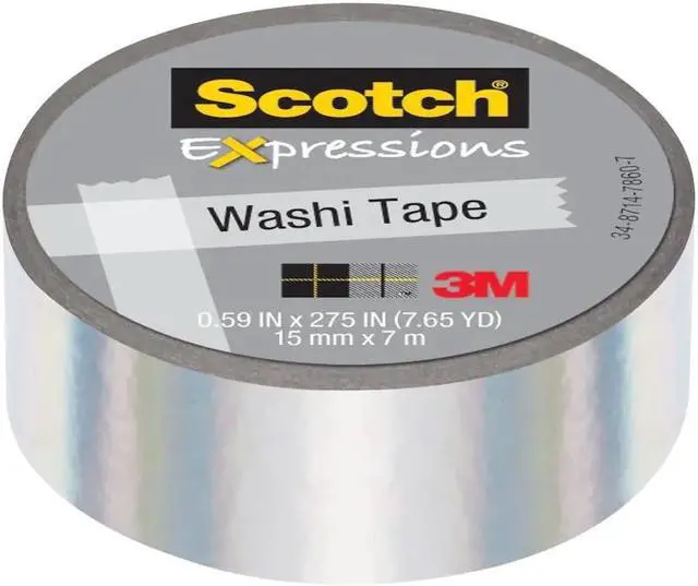 Main image of Scotch Expressions Iridescent Washi Tape: 0.59 in. x 393 in. (Iridescent White)