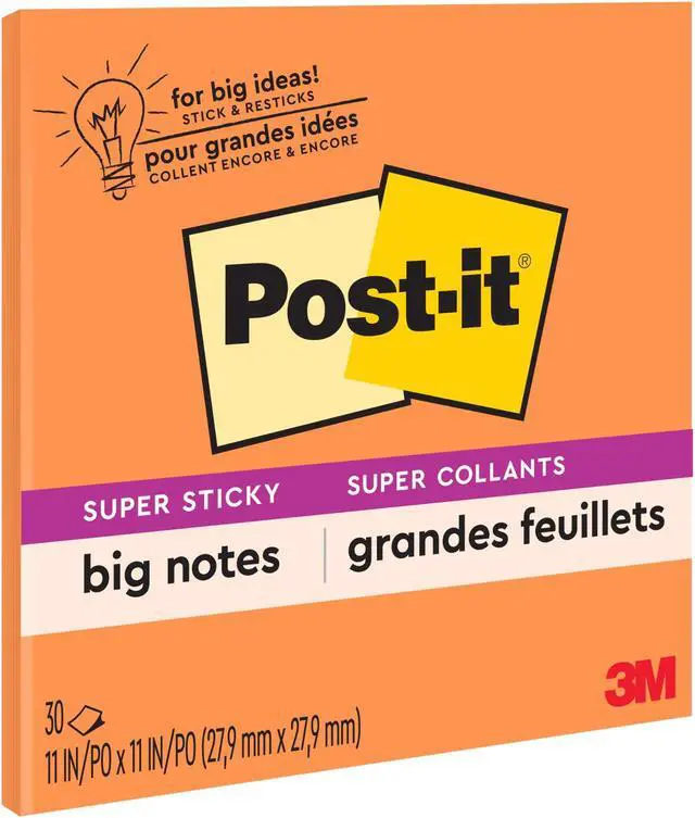 Alt view image 7 of 13 - 3M Notepad Post-it Big Notes Super Sticky 30 Shts 11"x11" OE BN11O