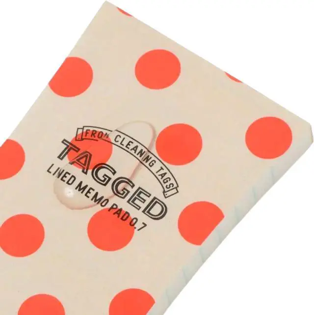 Alt view image 3 of 4 - Tagged Outdoor Memo Pad: 2-3/5 in. x 4.4 in. (Red/White Polka Dot)