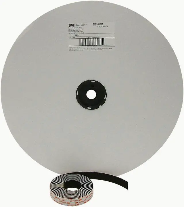 Alt view image 4 of 4 - 3M Dual Lock Type 250 Reclosable Fastener [Black / Acrylic Adhesive] (SJ3550): 1/2 in. x 10 ft. (Black)