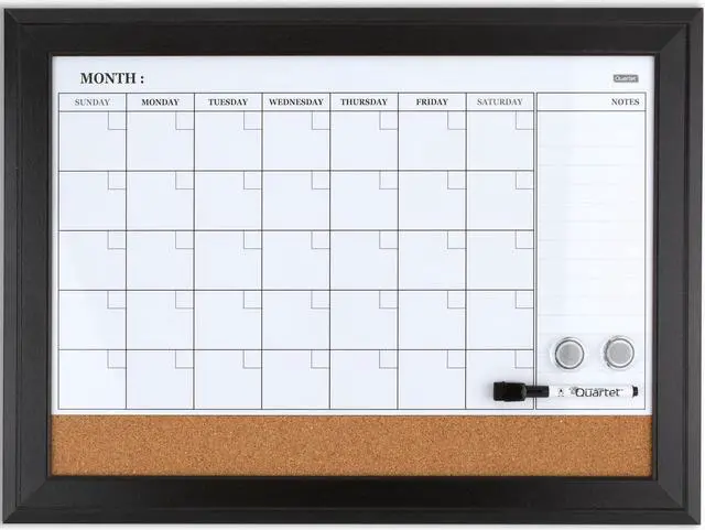 Alt view image 16 of 20 - Quartet Combination Magnetic Whiteboard Calendar & Corkboard 23x17 Black