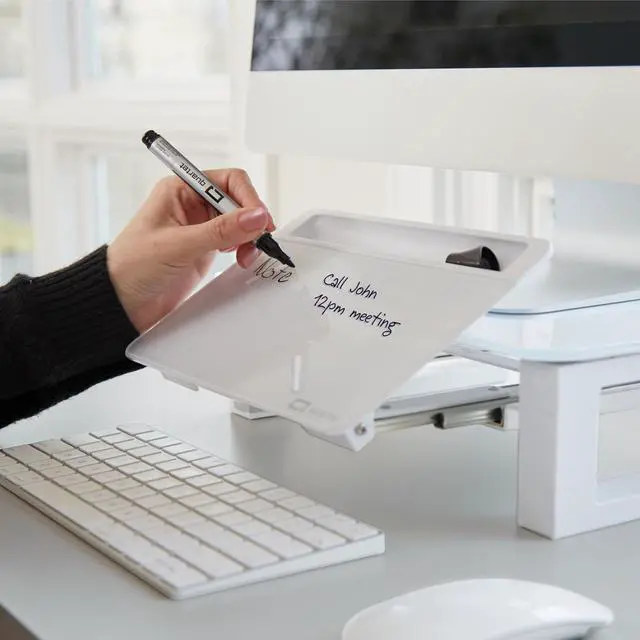 Alt view image 11 of 16 - quartet desktop glass monitor riser for computer with dry-erase board, adjustable height (q090gmrw01)