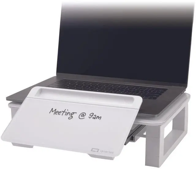 Alt view image 12 of 16 - quartet desktop glass monitor riser for computer with dry-erase board, adjustable height (q090gmrw01)