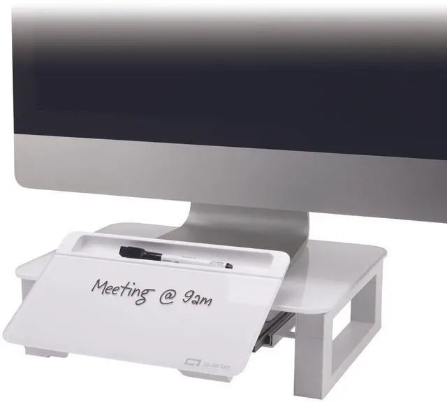 Alt view image 13 of 16 - quartet desktop glass monitor riser for computer with dry-erase board, adjustable height (q090gmrw01)