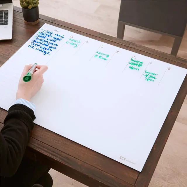 Main image of Quartet Glass Dry-Erase Desktop Weekly Planner: 17 in. x 0.611 yds. (White)