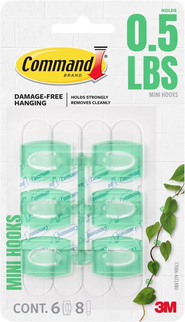 Alt view image 4 of 5 - Command Limited Edition Mini Hooks [Removable]: 6-Pack (Clementine) *6-pack