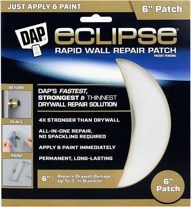 Alt view image 2 of 8 - 1018568 WALL REPAIR PATCH 6"" DAP Eclipse Ready to Use Neutral Wall Patch (Pack of 6)