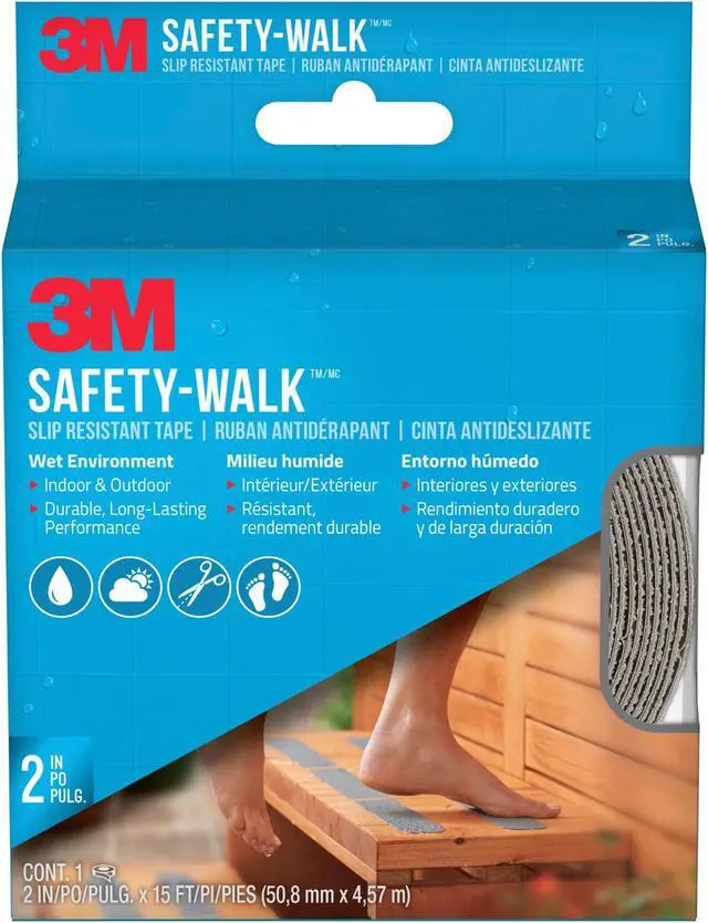 Alt view image 3 of 7 - 3M Safety Safety 7741 Medium Duty Resilient Tread, 60 ft L X 4 in W, Rubber Backing, Gray Walk, 4-Inch