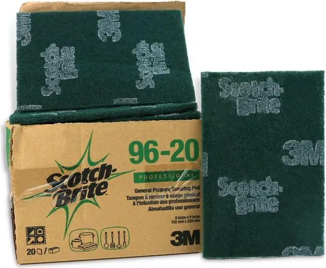 Alt view image 4 of 4 - Scotch-Brite General Purpose Scouring Pad: 9 in. x 6 in. (Dark Green) *5-pack