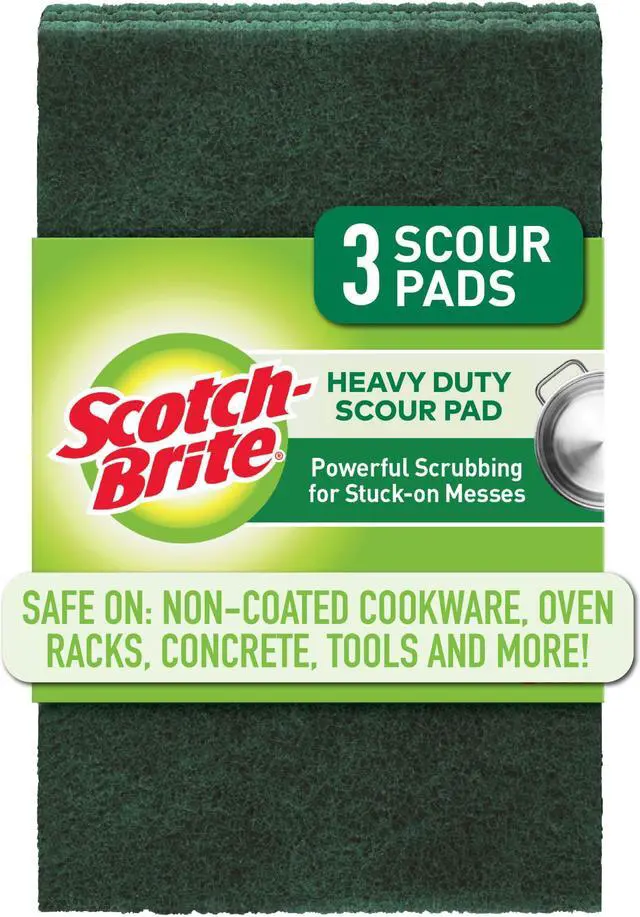 Alt view image 2 of 7 - Scotch-Brite Heavy Duty Scour Pads: 6 in. x 3.8 in. (Green) *2-pack
