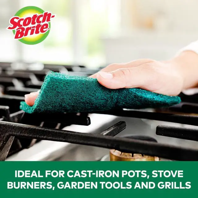 Alt view image 4 of 7 - Scotch-Brite Heavy Duty Scour Pads: 6 in. x 3.8 in. (Green) *2-pack