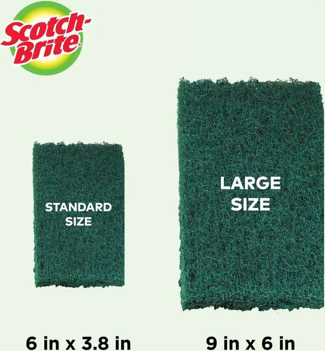 Alt view image 7 of 7 - Scotch-Brite Heavy Duty Scour Pads: 6 in. x 3.8 in. (Green) *2-pack