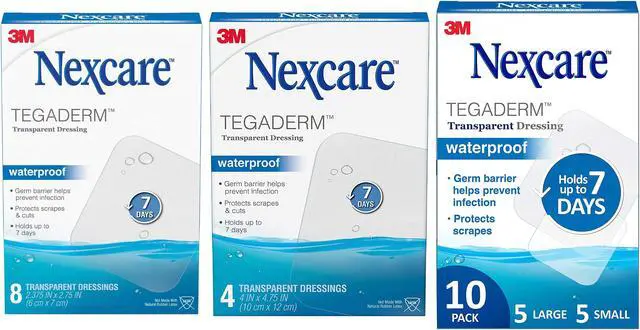 Alt view image 9 of 9 - Nexcare Tegaderm Waterproof Transparent Dressing 10 Assorted