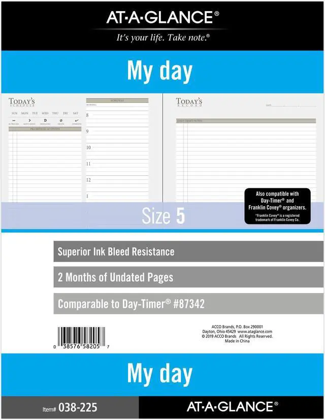 Main image of At-A-Glance My Day Planner Refills [Undated]: 8-1/2 in. x 11 in. (White)