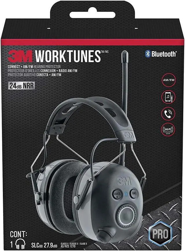 Alt view image 3 of 8 - 3M Worktunes Connect + AM/FM hearing protector w/ Bluetooth - 90542H1-DC-PS