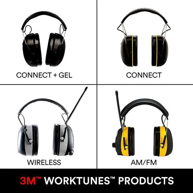 Alt view image 2 of 10 - 3M WorkTunes Electronic Hearing Protectors: Connect with Bluetooth Technology (Black)