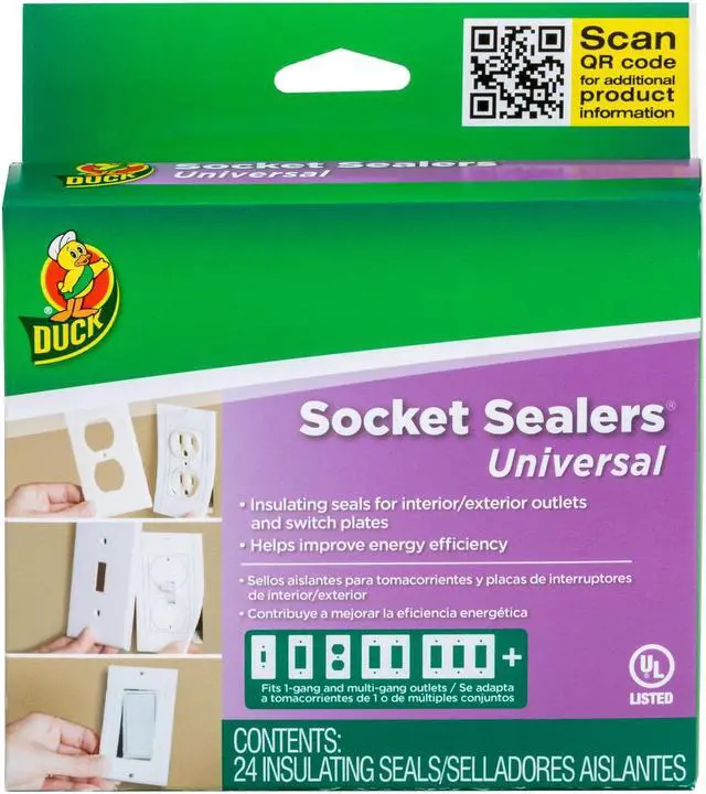 Main image of Duck Brand Wall Socket Sealers: 2-1/2 in. width (White) *24-pack