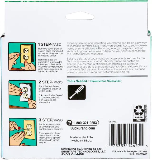 Alt view image 4 of 5 - Duck Brand Wall Socket Sealers: 2-1/2 in. width (White) *24-pack