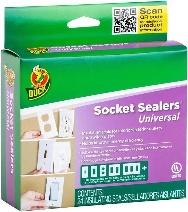 Alt view image 5 of 5 - Duck Brand Wall Socket Sealers: 2-1/2 in. width (White) *24-pack