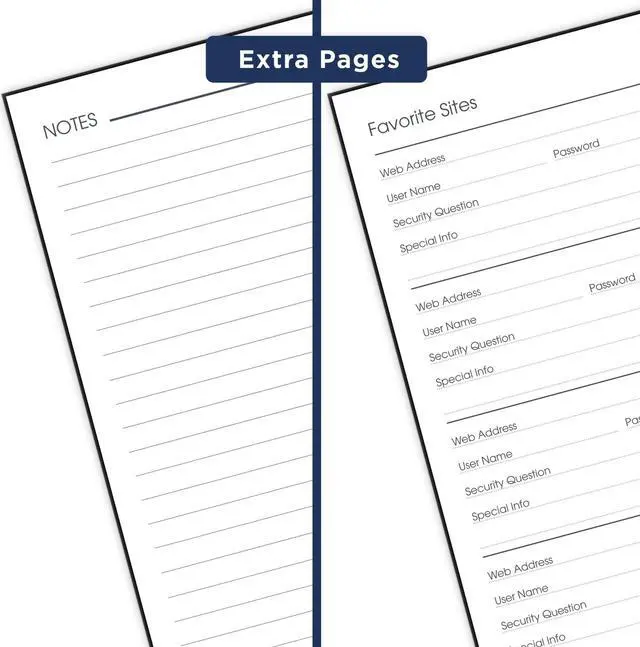 Alt view image 13 of 15 - AT-A-GLANCE Website Address Book Password Keeper 200 Entries Black 3 12 x 6 -