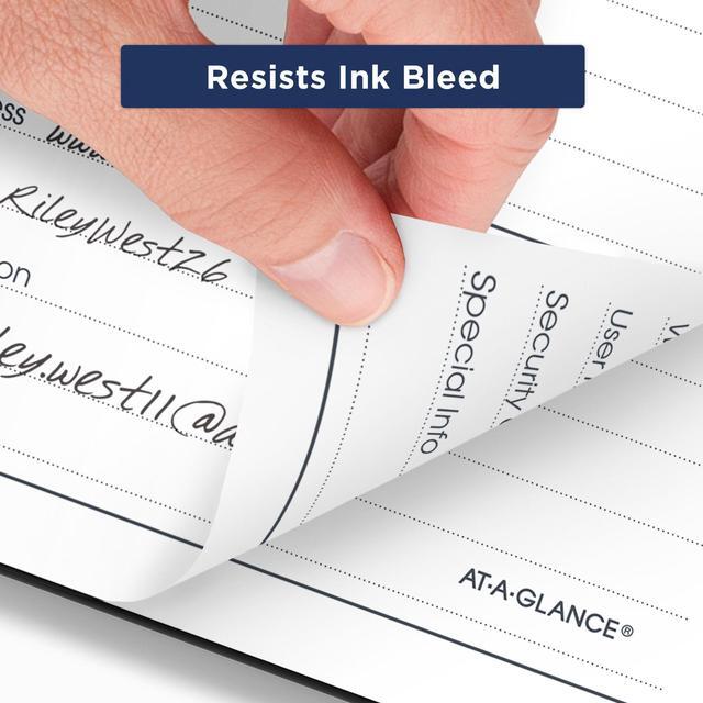 Alt view image 14 of 15 - AT-A-GLANCE Website Address Book Password Keeper 200 Entries Black 3 12 x 6 -