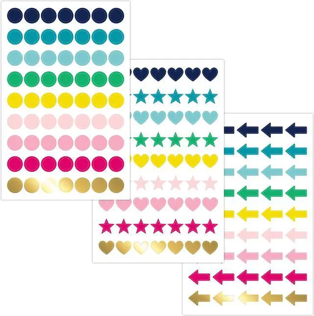 Main image of At-A-Glance Simplified System by Emily Ley Shapes Sticker Pack: 6 sheets (Assorted Colors)
