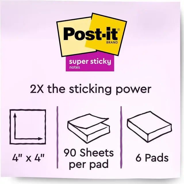 Alt view image 2 of 6 - Post-it Recycled Notes [Super Sticky Lined]: 4 in. x 4 in. (Wanderlust Collection) *90-sheets per pad / 6-pack