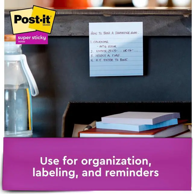Alt view image 3 of 6 - Post-it Recycled Notes [Super Sticky Lined]: 4 in. x 4 in. (Wanderlust Collection) *90-sheets per pad / 6-pack