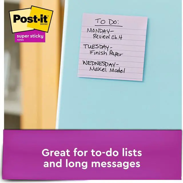 Alt view image 4 of 6 - Post-it Recycled Notes [Super Sticky Lined]: 4 in. x 4 in. (Wanderlust Collection) *90-sheets per pad / 6-pack