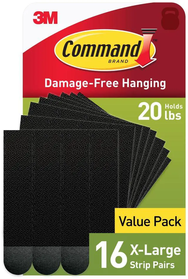 Alt view image 8 of 16 - Command X-Large Picture Hanging Strips Black 16/Pack (17217BLK-16NA)