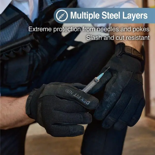 Alt view image 5 of 7 - Muveen Puncture & Needle Resistant Gloves [DEX FIT NPG420]: medium / 1 pair (Black)