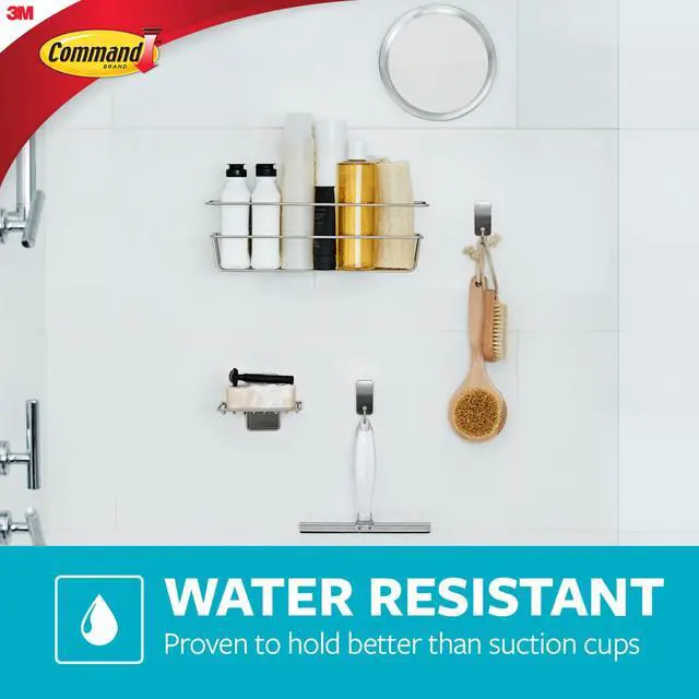 Alt view image 6 of 6 - Command Hair Dryer Holder [Removable]: 1 Holder with Water Resistant Strips (Satin Nickel)