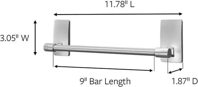 Alt view image 3 of 7 - Command Hand Towel Bar, Satin Nickel, 1-Towel Bar, 4-Water-Resistant Strips, Organize Damage-Free