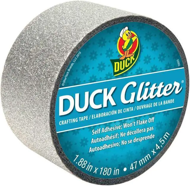 Main image of Duck Brand Glitter Crafting Tape: 1.88 in. x 15 ft. (Silver Sparkle)