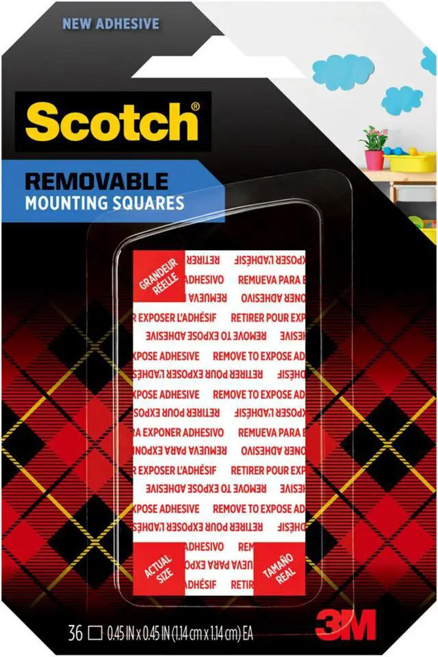 Main image of Scotch Removable Double-Sided Mounting Squares: 0.45 in. x 0.45 in. (Grey) *36-squares