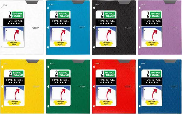 Alt view image 2 of 8 - Five Star Binder Pocket Folder, Stay-Put 2-Pocket Folder, 9-1/2x 11-3/4, Color Selected For You May Vary (3334