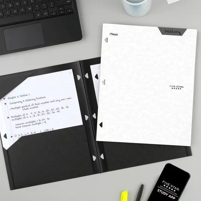 Alt view image 8 of 8 - Five Star Binder Pocket Folder, Stay-Put 2-Pocket Folder, 9-1/2x 11-3/4, Color Selected For You May Vary (3334