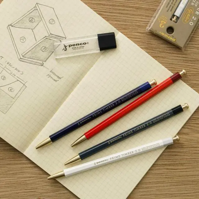 Alt view image 6 of 7 - HIGHTIDE Penco Brass Prime Timber Pencil: v2.0 (Red) - OEM