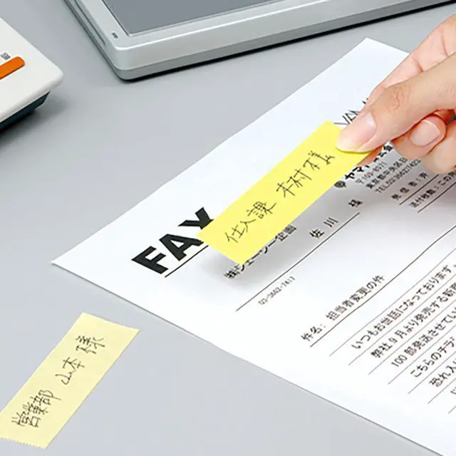 Alt view image 4 of 4 - Yamato Memoc Recycled Sticky Note Slim Dispenser: 1 in. x 33 ft. (Light Yellow)