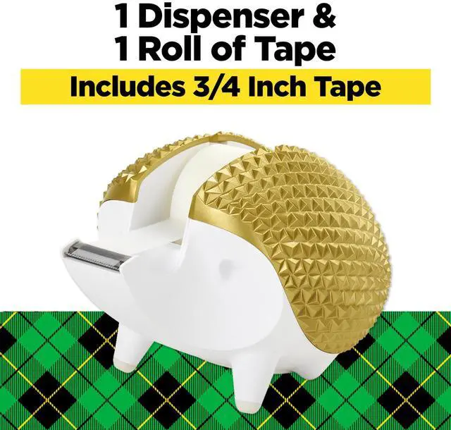 Alt view image 2 of 7 - Scotch Gold Hedgehog Desktop Tape Dispenser: 3/4 in. x 300 in. (Gold)