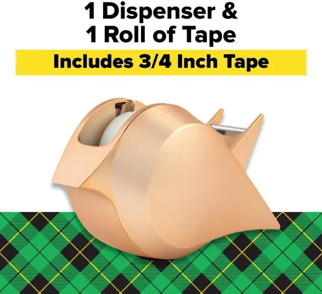Alt view image 2 of 8 - Scotch Gold Bird Desktop Tape Dispenser: 3/4 in. x 300 in. (Gold)