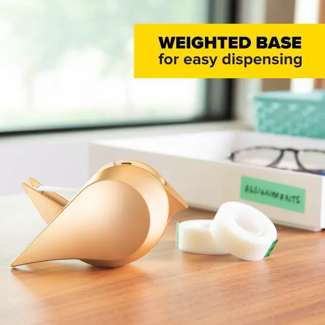 Alt view image 3 of 8 - Scotch Gold Bird Desktop Tape Dispenser: 3/4 in. x 300 in. (Gold)
