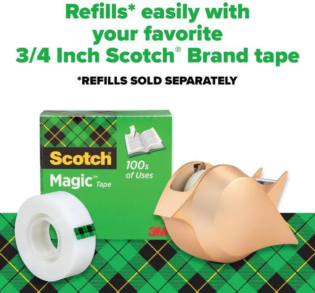 Alt view image 7 of 8 - Scotch Gold Bird Desktop Tape Dispenser: 3/4 in. x 300 in. (Gold)