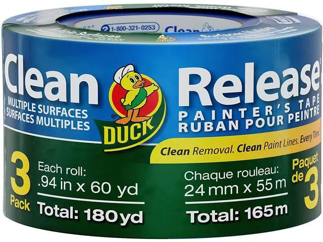 Alt view image 2 of 2 - Blue Painters Tape 1-Inch (0.94-Inch x 60-Yard) Duck Clean Release, Multi-Use, 3 Rolls, 180 Total Yards