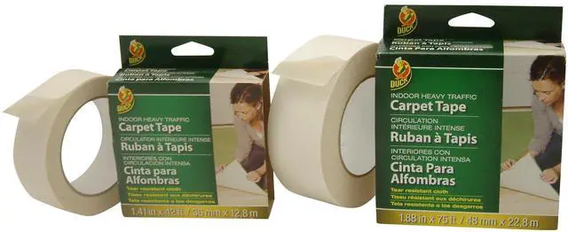 Alt view image 2 of 2 - Duck Brand Indoor Heavy Traffic Double-Sided Carpet Tape [Permanent]: 1.88 in. x 75 ft. (White)