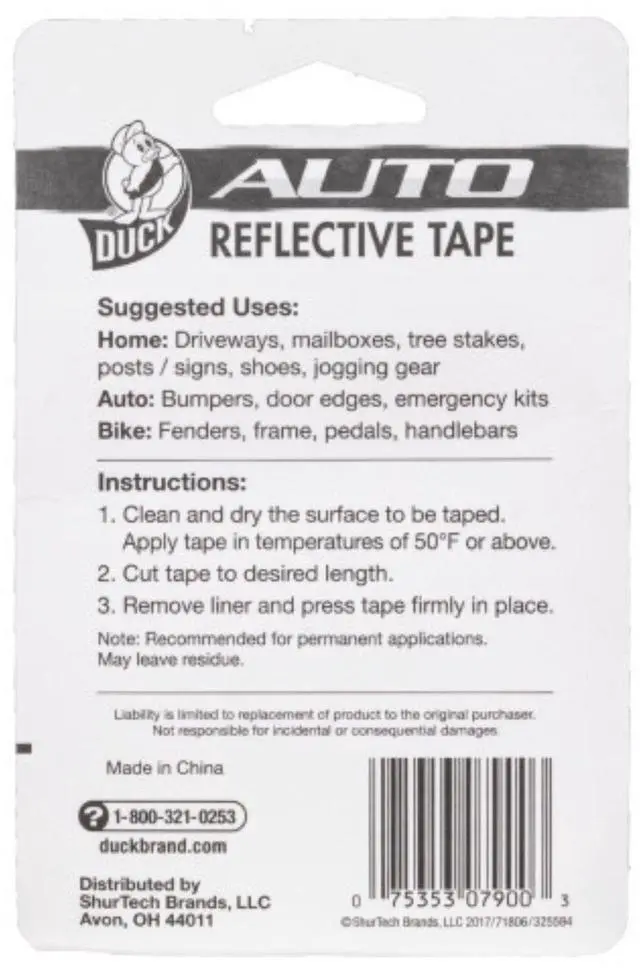 Alt view image 4 of 8 - Duck Brand Reflective Tape - Red 1.5" x 30" - OEM