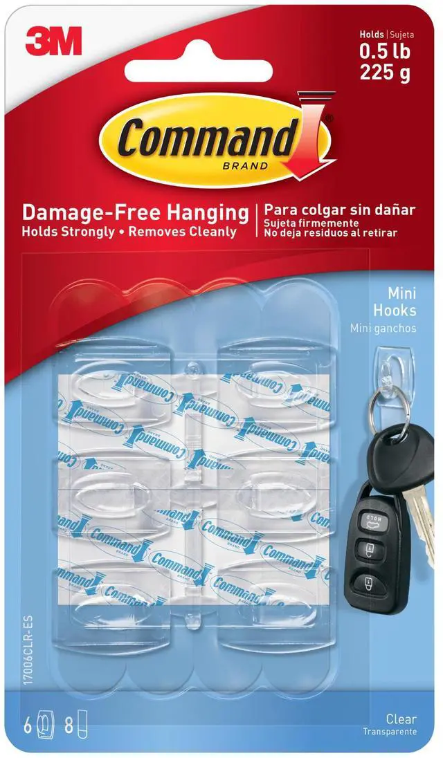Alt view image 2 of 2 - Command Clear Mini Hooks [Removable]: 42-pack (Clear) *2-pack